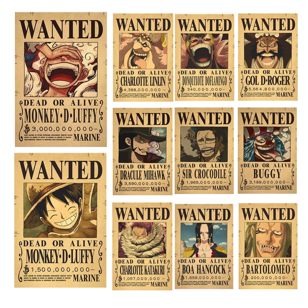 Anime One Piece inspired "WANTED" Posters/Wallpapers - Premium Edition